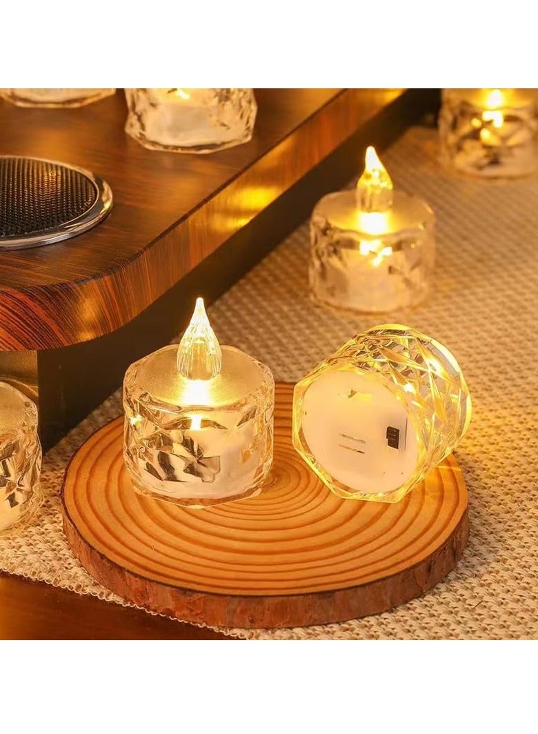 Excefore Flameless Candle, 12 Packs of Battery-Powered LED Tea Lights, Warm White, Ideal for Weddings, Tables, Party(1.5" 1.9")  - Image 4