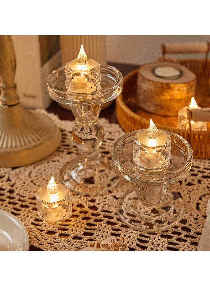 Excefore Flameless Candle, 12 Packs of Battery-Powered LED Tea Lights, Warm White, Ideal for Weddings, Tables, Party(1.5" 1.9")  - Image 2