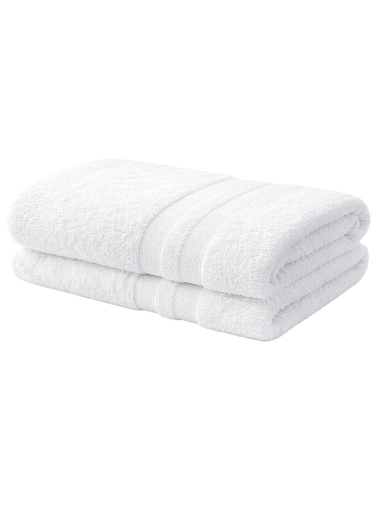 Luxury 100% Cotton Bath Towel, 1 Piece 150 × 90 cm, Super Absorbent & Soft (Large Bath Towel ) (White) - Image 2