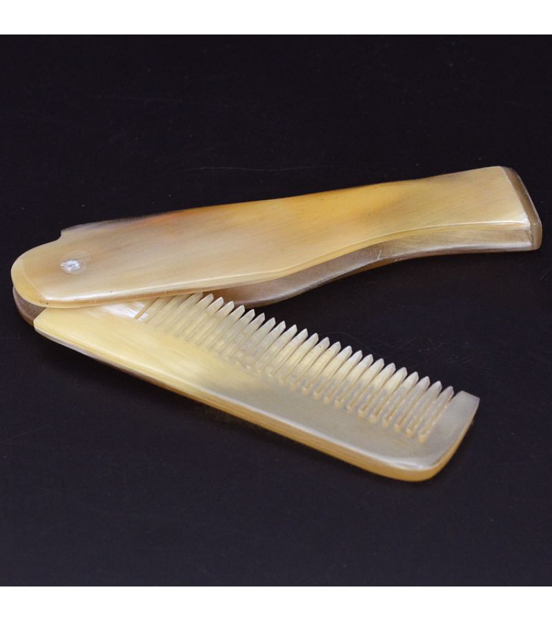 Foldable Horn Comb Pocket Comb 1pc Massage Comb Hairdressing Design Tool Portable Hair Care Tool - Image 2