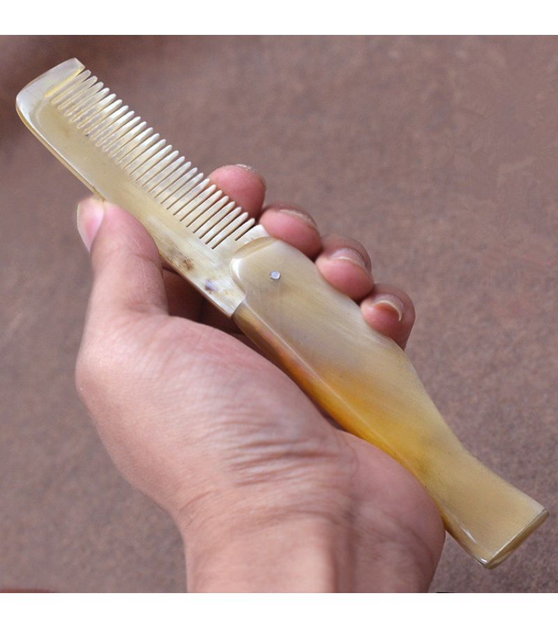Foldable Horn Comb Pocket Comb 1pc Massage Comb Hairdressing Design Tool Portable Hair Care Tool - Image 4