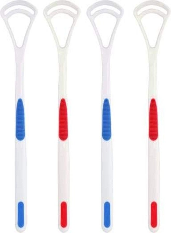 Nurpi plastic tongue cleaner Fights Bad Breath & Oral Health Care Improved Taste Sense for fresh people of india for adult & children Flexible Handle Easy to Use pack of 4 - Image 1
