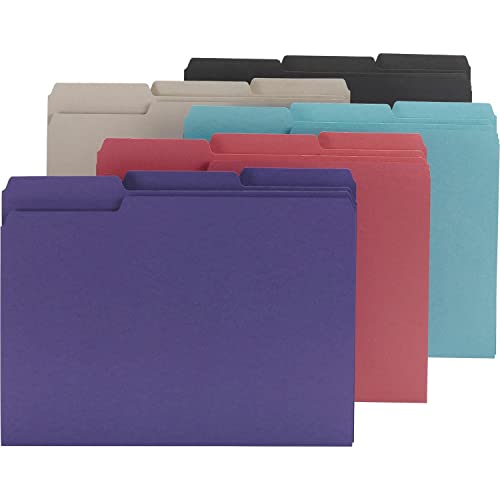 Smead Interior File Folder 13Cut Tab Letter Size Assorted JewelTone Colors 100 per Box Expandable File Folders for Filing Cabinet