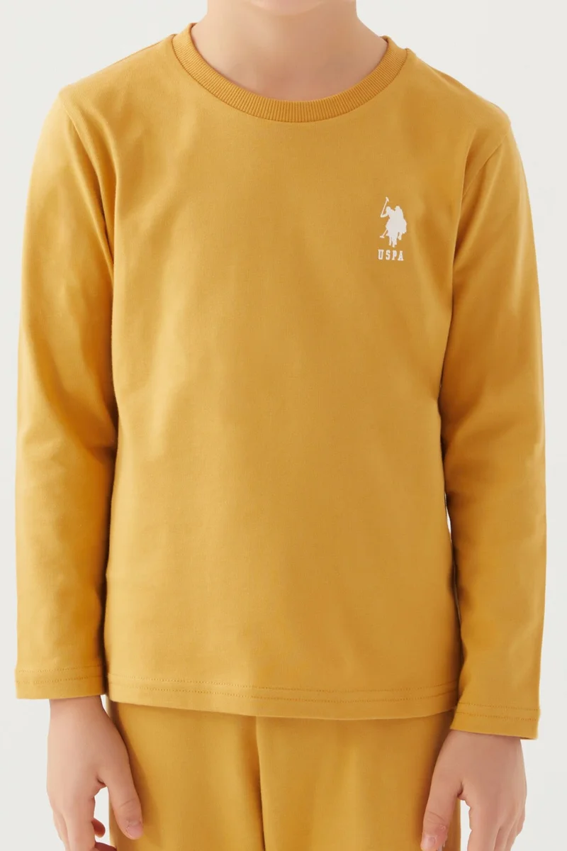 يو اس بولو اسن Boys' Two-Piece Set Dark Mustard