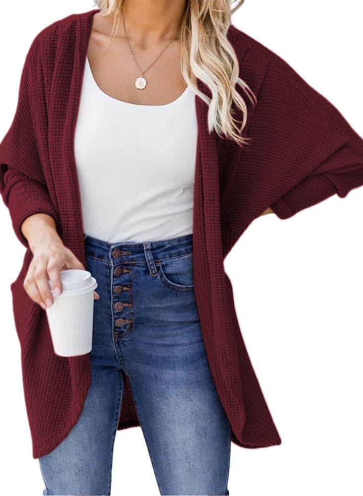 Loquat Women's Autumn And Winter New Fashion Simple Knit Cardigan 