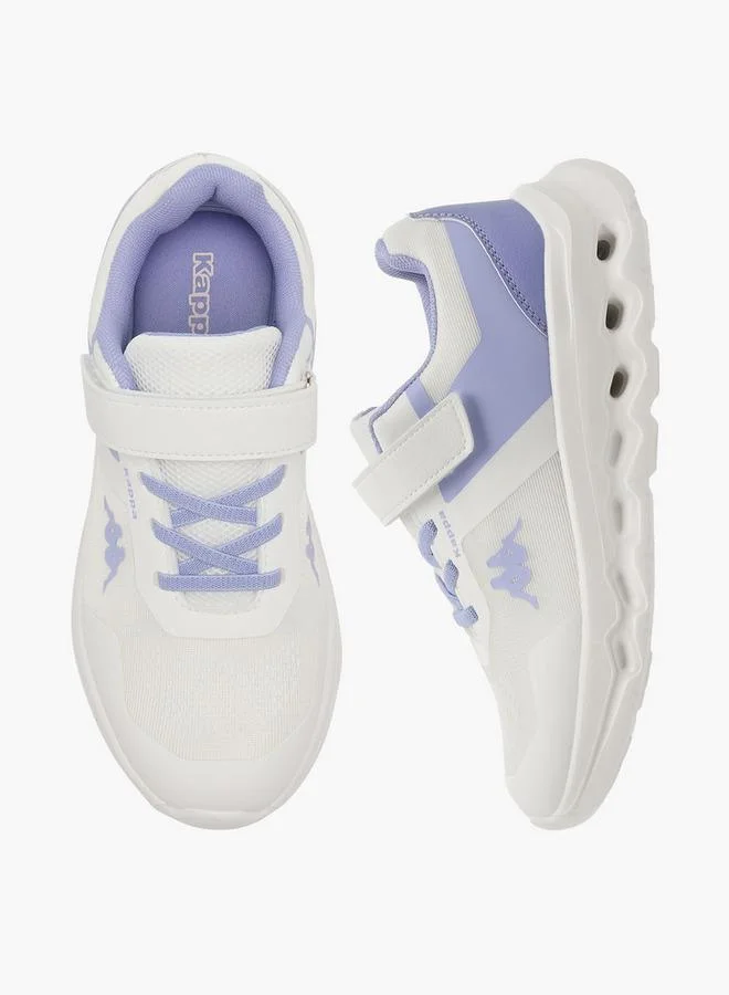 Girls Logo Print Hook & Loop Sports Shoes