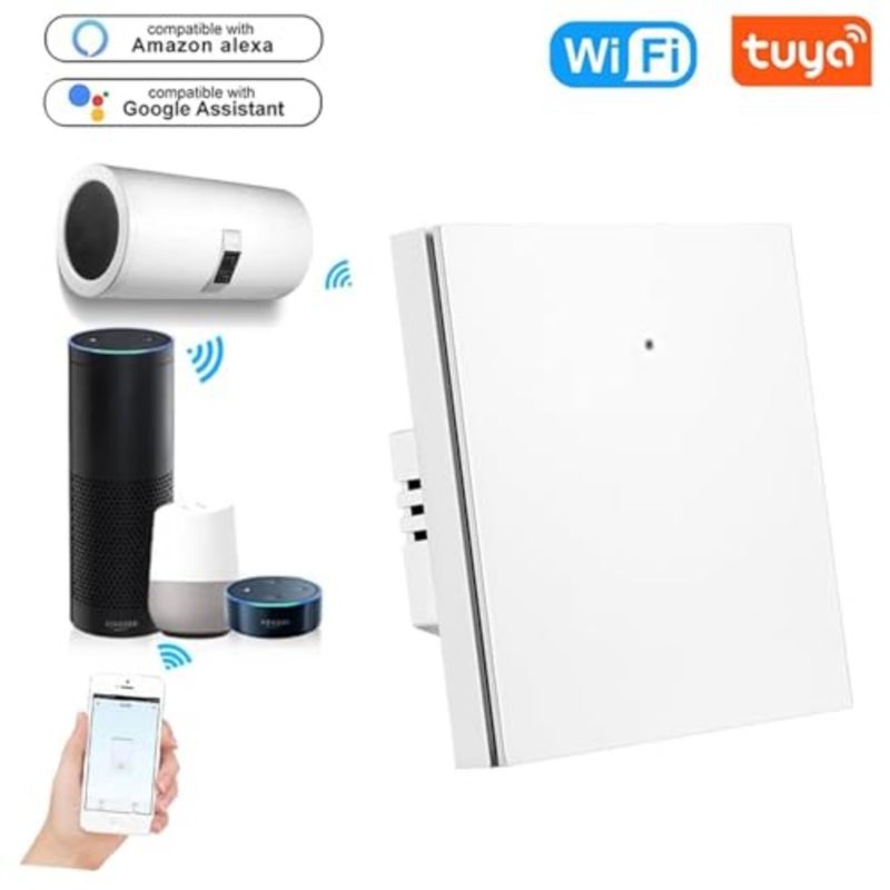 20A Smart WiFi/Bluetooth Water Heater Switch, Smart Boiler Switch, Voice Control, APP Remote Control, Compatible with Alexa and Google Home, Neutral Wire Required - Image 2