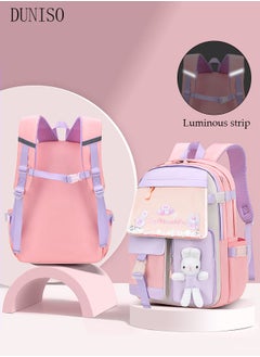 Girl's School Backpack Waterproof Book Bag with Compartments for Teen Girl Kid Students Elementary School Kids' School Bag With Large Capacity and Reflective strip
