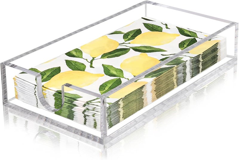 bryantye Napkin Holder, Acrylic Napkin Holder for Table Clear Hand Towel Holder for Bathroom 9x5x1.8 Inch Napkin Tray for Kitchen Dinner Hotel, Acrylic Tray for Paper Napkin, Bathroom Accessories - Image 1