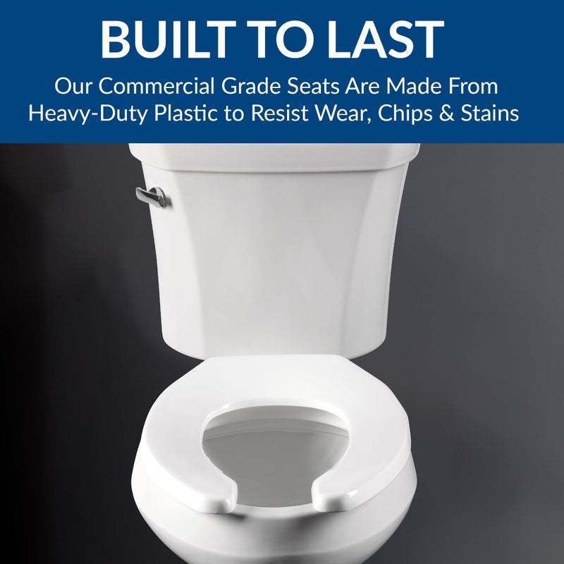 BEMIS 7750TDG 000 Commercial Heavy Duty Open Front Toilet Seat with Cover that will Never Loosen & Reduce Call-backs, ROUND, Plastic, White - Image 5