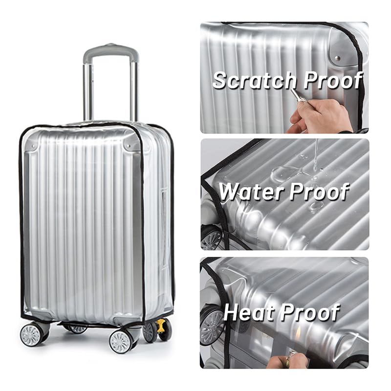 Yopolaz Clear Suitcase Cover - 20 22 24 26 28 30 Inch Suitcase Covers - PVC Waterproof Luggage Cover - Top and Side Handle Gap Suitcase Protector (26 Inch) - Image 3