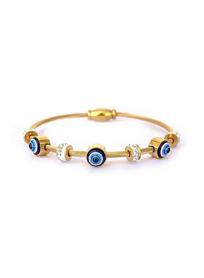 كارات كارت سوار كارات كارت مطلي بالذهب مرصع بالزركونيا المكعبة على شكل عين الحسد للنساء - Image 1