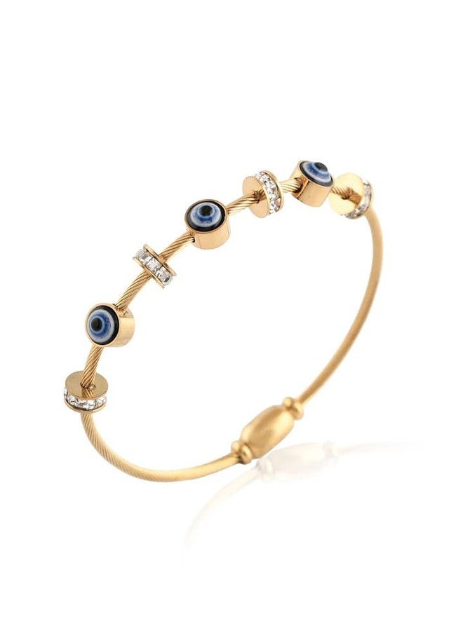 كارات كارت سوار كارات كارت مطلي بالذهب مرصع بالزركونيا المكعبة على شكل عين الحسد للنساء - Image 4