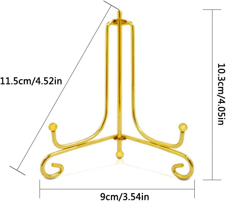 Sonku 6 Pcs Display Stand, 4 Inch Gold Iron Display,Photo Holder Stand,Decorative Plates,Displays Picture Frames,Artworks - Image 3