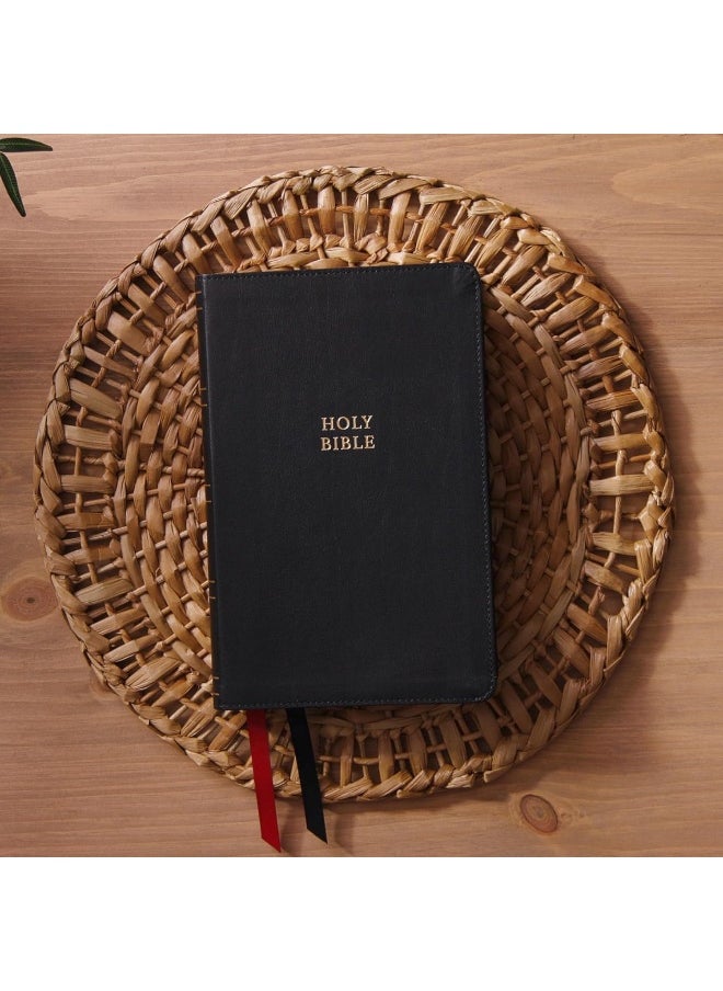 NKJV, Single-Column Reference Bible, Verse-by-verse, Black Bonded Leather, Red Letter, Comfort Print (Thumb Indexed)  - Image 2
