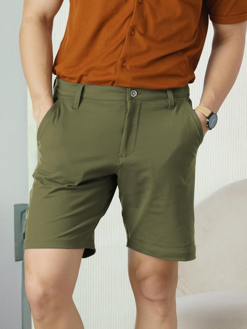 DAMENSCH Men's Regular Shorts (Dam-FSHT-RLN-M_Green_M) - Image 3