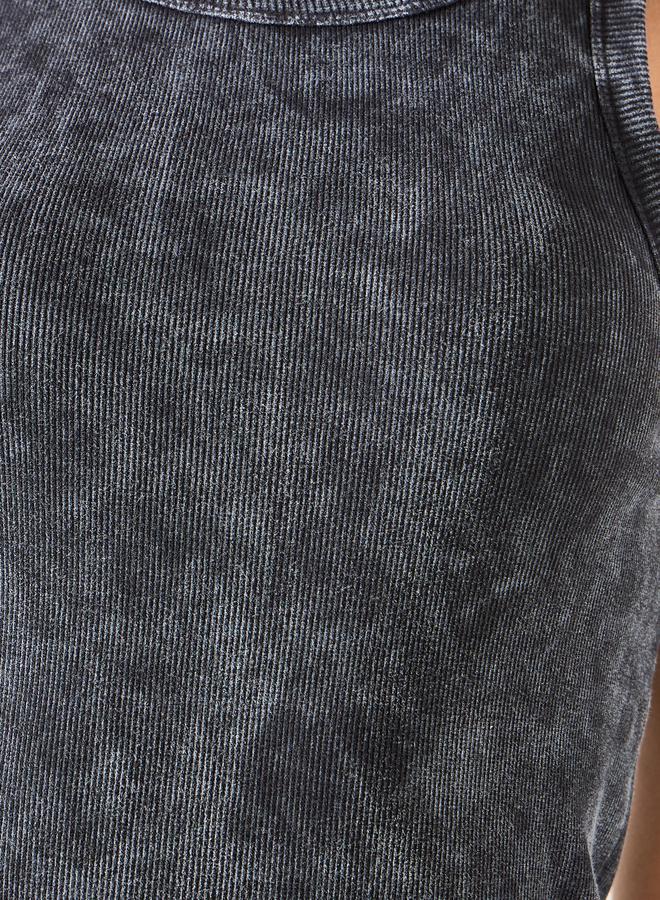 Styli Ribbed Acid Wash Racerback Tank Top - Image 5