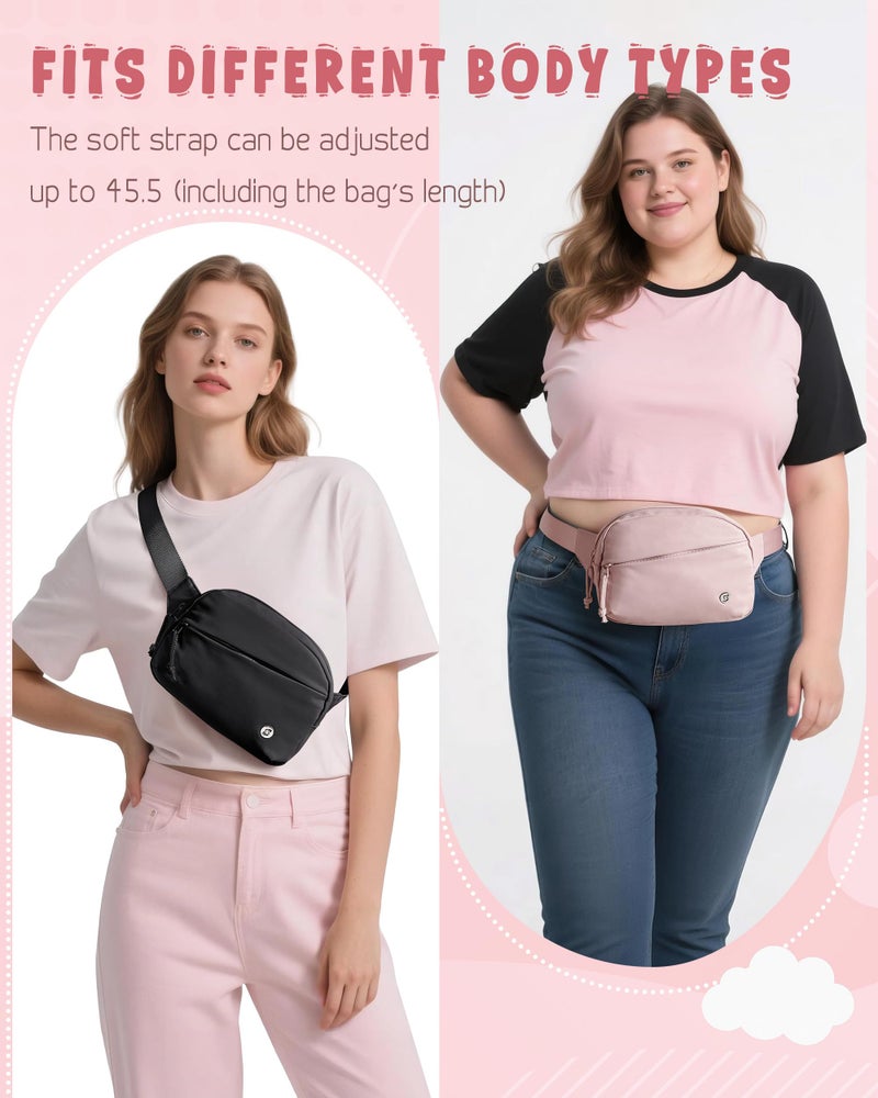 Smasrob Fanny Pack for Women, Crossbody Sling Bag Waist Bag with Multiple Pockets and Adjustable Strap, Black - Image 5