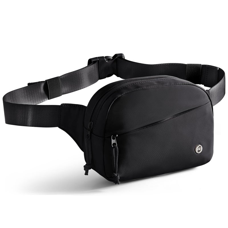 Smasrob Fanny Pack for Women, Crossbody Sling Bag Waist Bag with Multiple Pockets and Adjustable Strap, Black - Image 1