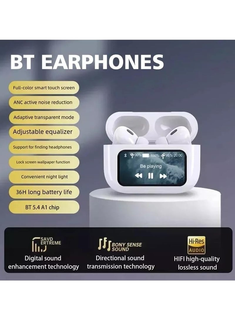 Generic - A9 Pro TWS Touch Screen Wireless Earbuds – Bluetooth Active Noise Cancelling Sport Headphones - Image 1