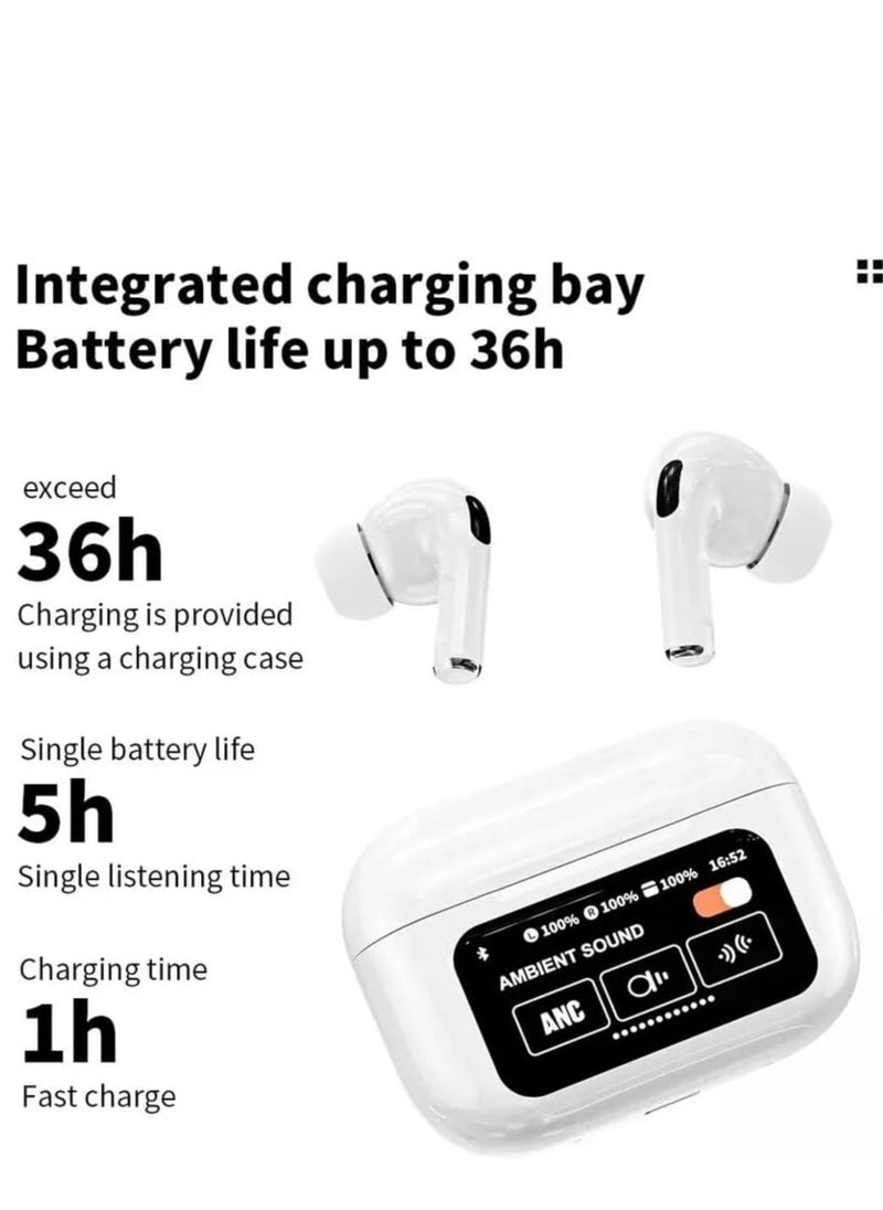 Generic - A9 Pro TWS Touch Screen Wireless Earbuds – Bluetooth Active Noise Cancelling Sport Headphones - Image 1