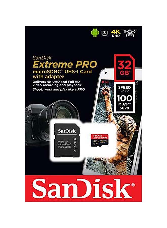 sandisk Extreme PRO microSDHC + SD Adapter + RescuePRO Deluxe 100MB/s A1 C10 V30 UHS-I U3 32 GB - Image 4