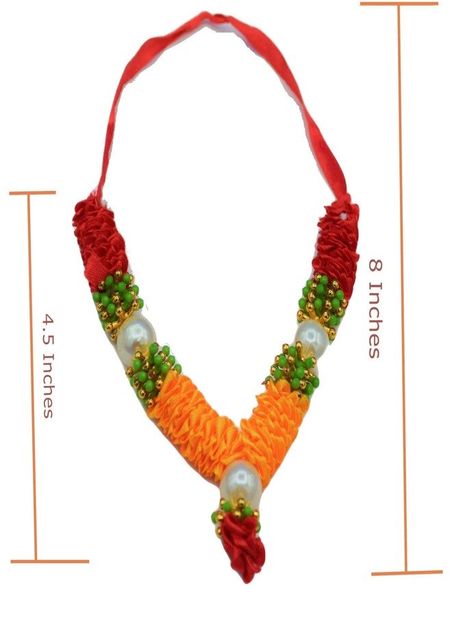 LOVENSPIRE مجموعة LoveNspire مكونة من 4 قطع Mini Idol Mala مقاس 4.5 بوصة God Goddess Haar Makhmali Bhagwan Haar Idol Diwali Pooja Item Garland لإطار الصورة God Shringar Mala القابل لإعادة الاستخدام - Image 3