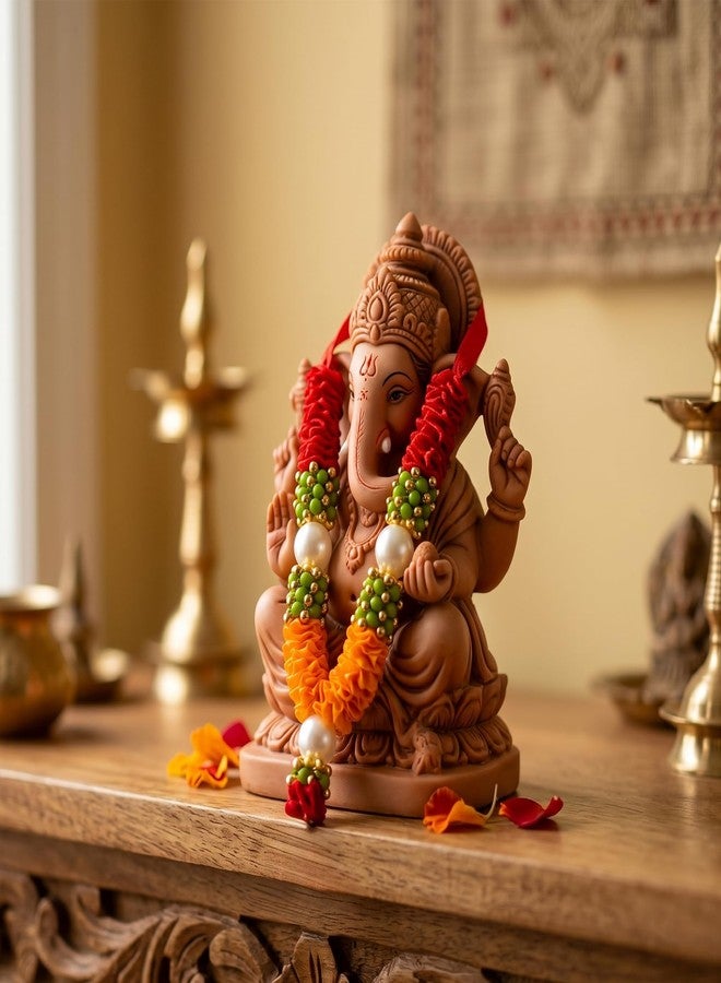 LOVENSPIRE مجموعة LoveNspire مكونة من 4 قطع Mini Idol Mala مقاس 4.5 بوصة God Goddess Haar Makhmali Bhagwan Haar Idol Diwali Pooja Item Garland لإطار الصورة God Shringar Mala القابل لإعادة الاستخدام - Image 2