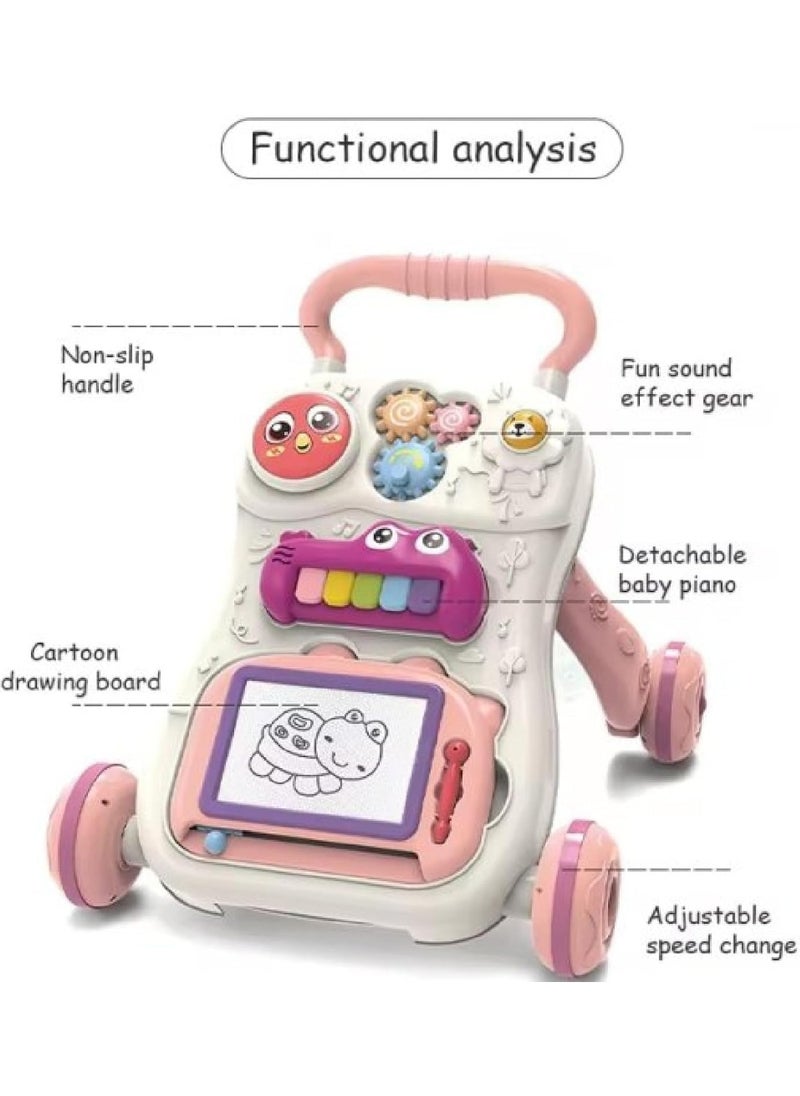 Prime - Baby Walker 3 in 1 with Drawing Board for Toddlers Sit and Stand Push Walker for Early Learning Standing Toy Baby Push Walker with Detachable Board Educational Walking Toys for Infants and Toddlers - Image 1