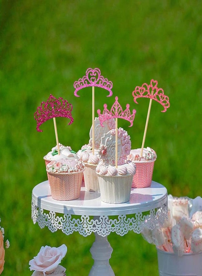 Morndew 24 PCS Glitter Princess Crown Cupcake Toppers for Queen Princess Theme Party Girls Birthday Party Wedding Party Baby Shower Decoration - Image 4