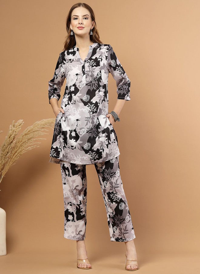 RAASSIO Floral Printed Kurti with Trousers for Women - Image 1