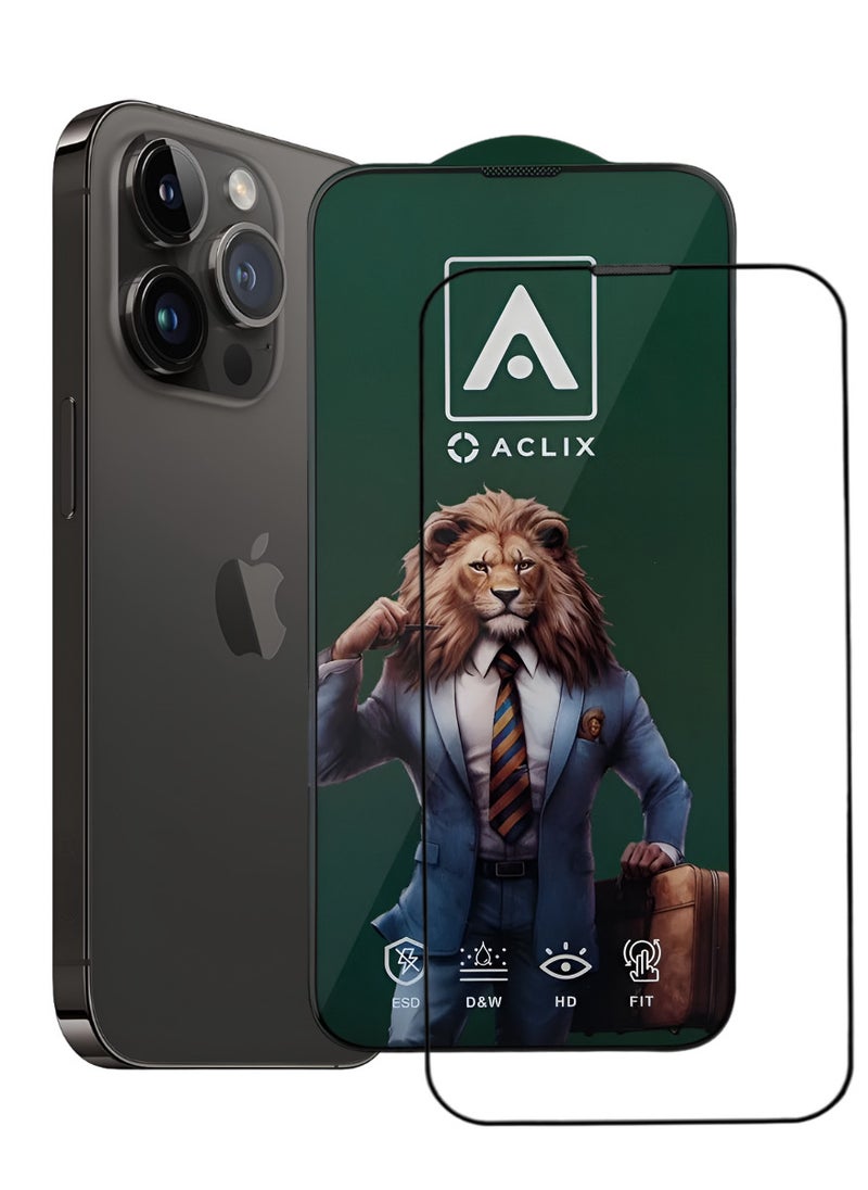 ACLIX Antistatic ESD Dustproof Premium Quality High Definition Tempered Glass Screen Protector Designed For  iPhone 14 Pro Max - Image 1