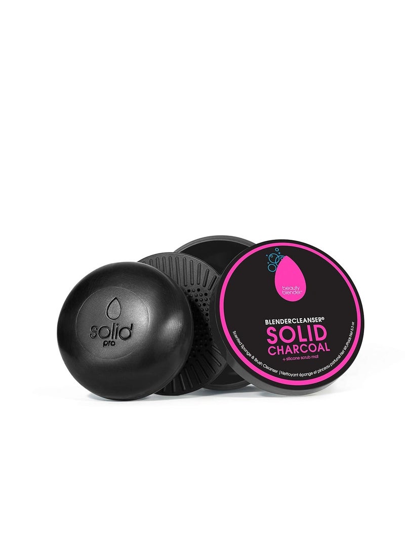 beautyblender Beautyblender® | Blendercleanser® Solid Charcoal Scented Makeup Sponge & Brush Cleanser + Silicone Scrub Mat, Subtle Lavender Scent, Made in USA, Cleaning Makeup Sponges, Brushes & Applicators, 5.3oz