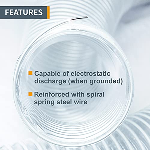 POWERTEC 5" x 10' Dust Collection Hose, 5 Inch Flexible PVC Hose for Woodworking and Garage, Wood Shop Dust Collection System, Planer, Cyclone Dust Separator, Ferrets and Small Pets Tunnel (70220) - Image 4
