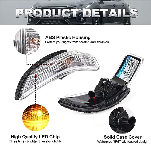 GZYF 1 Pair Rearview Side Mirror Marker Light Turn Signal Indicator Light Replacement Fits for Toyota Avalon Corolla Prius Venza,Replace 81740-52050 81730-52100 - Image 5