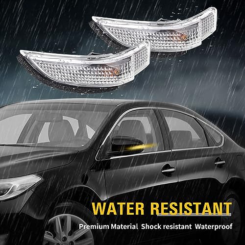 GZYF 1 Pair Rearview Side Mirror Marker Light Turn Signal Indicator Light Replacement Fits for Toyota Avalon Corolla Prius Venza,Replace 81740-52050 81730-52100 - Image 3