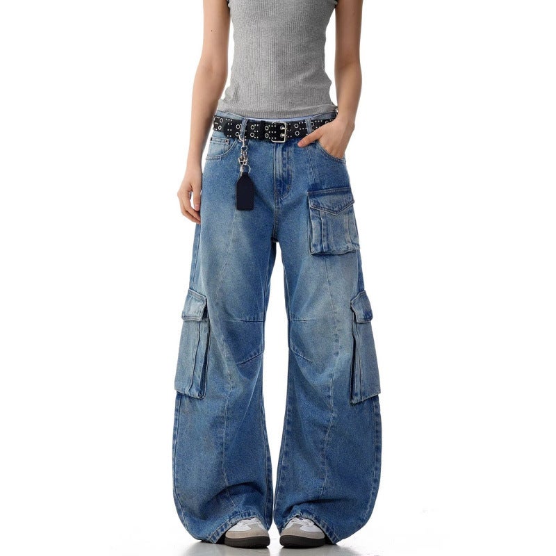 Unisex Classic Denim Jeans Loose Fit Daily Outdoor Wear - Image 2