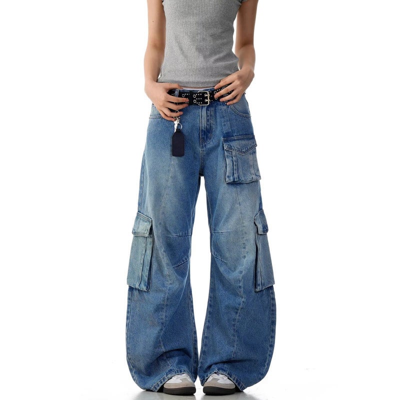 Unisex Classic Denim Jeans Loose Fit Daily Outdoor Wear - Image 3