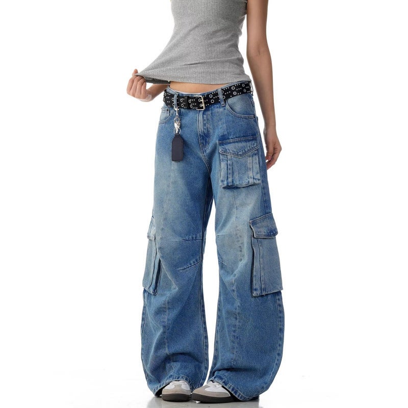 Unisex Classic Denim Jeans Loose Fit Daily Outdoor Wear - Image 5