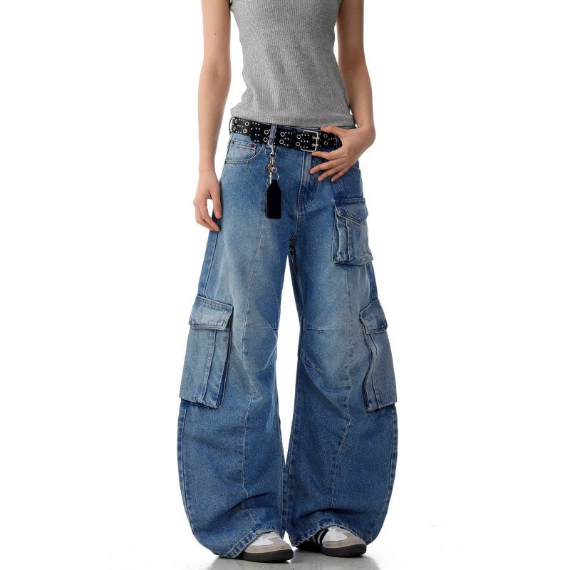 Unisex Classic Denim Jeans Loose Fit Daily Outdoor Wear - Image 4