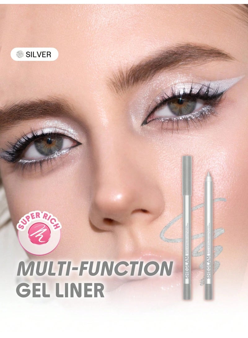 شيجلام Boldline Longwear Multi-Function Gel Liner- Silver Kohl Kajal silver - Image 2