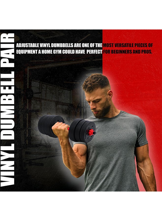 Max Strength Adjustable 2-in-1 Dumbbell & Barbell Weightlifting Set (30kg) - Image 2