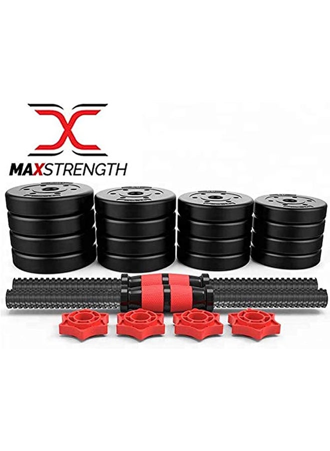 Max Strength Adjustable 2-in-1 Dumbbell & Barbell Weightlifting Set (30kg) - Image 4