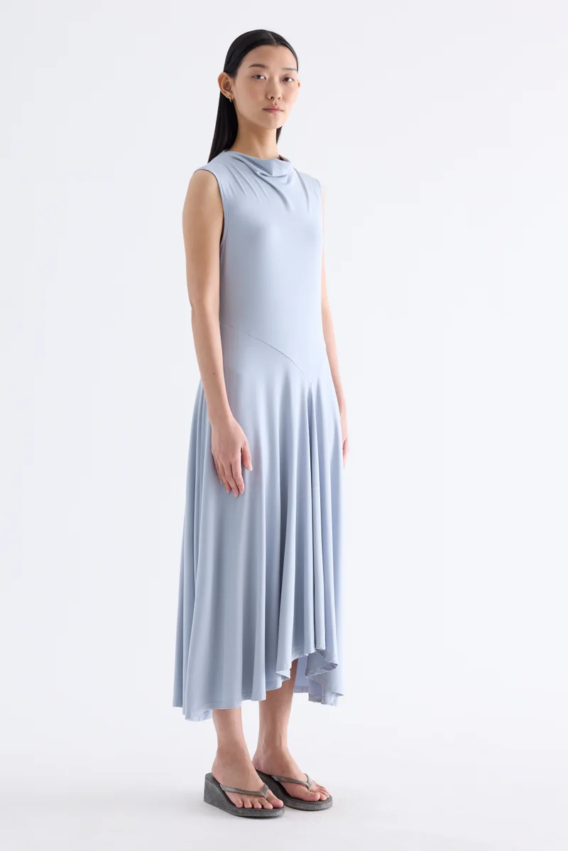 The Editor's Market  Irica Drape-Neck Asymmetrical Dress for Women | Best Price UAE