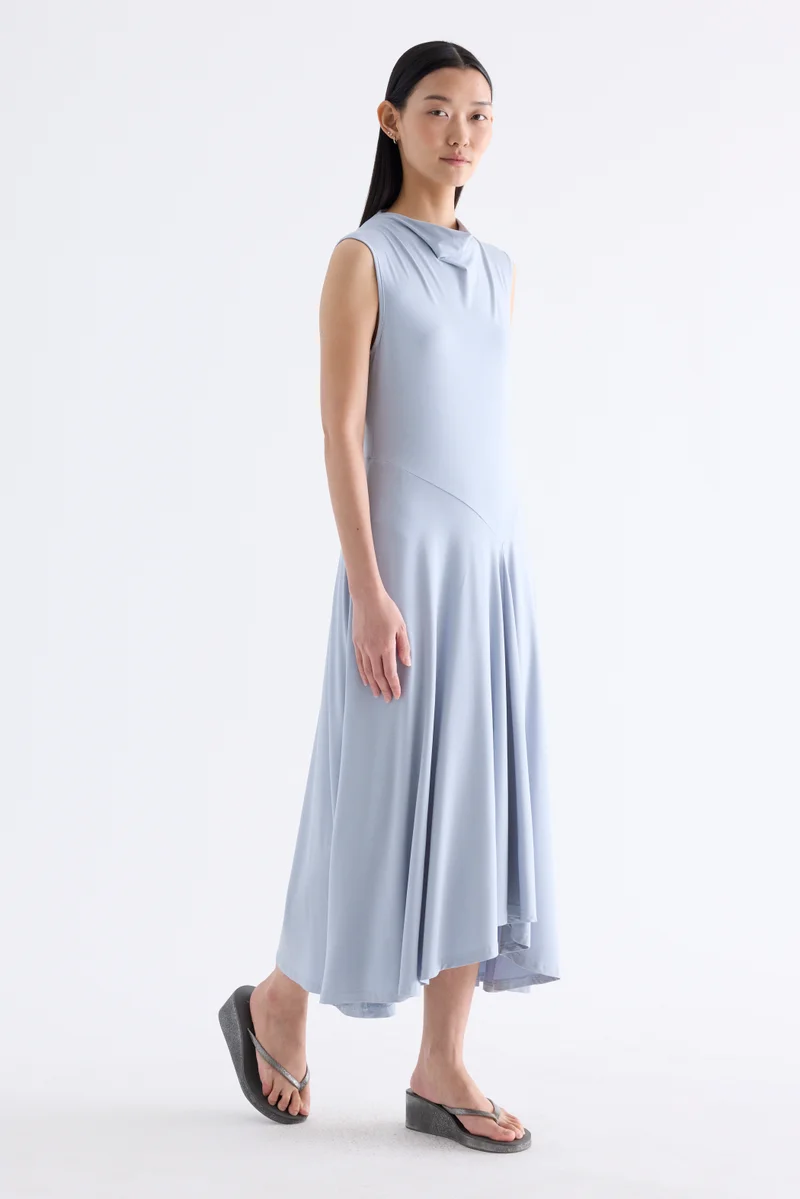 The Editor's Market  Irica Drape-Neck Asymmetrical Dress for Women | Best Price UAE