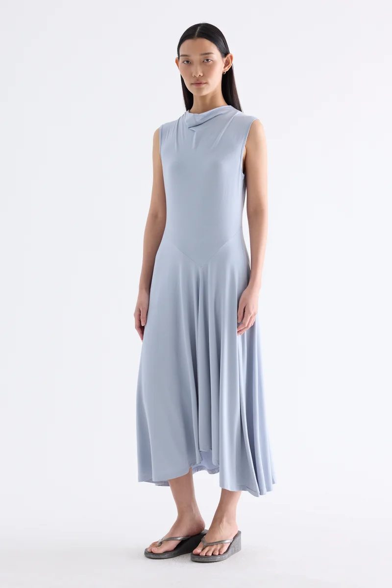 The Editor's Market  Irica Drape-Neck Asymmetrical Dress for Women | Best Price UAE