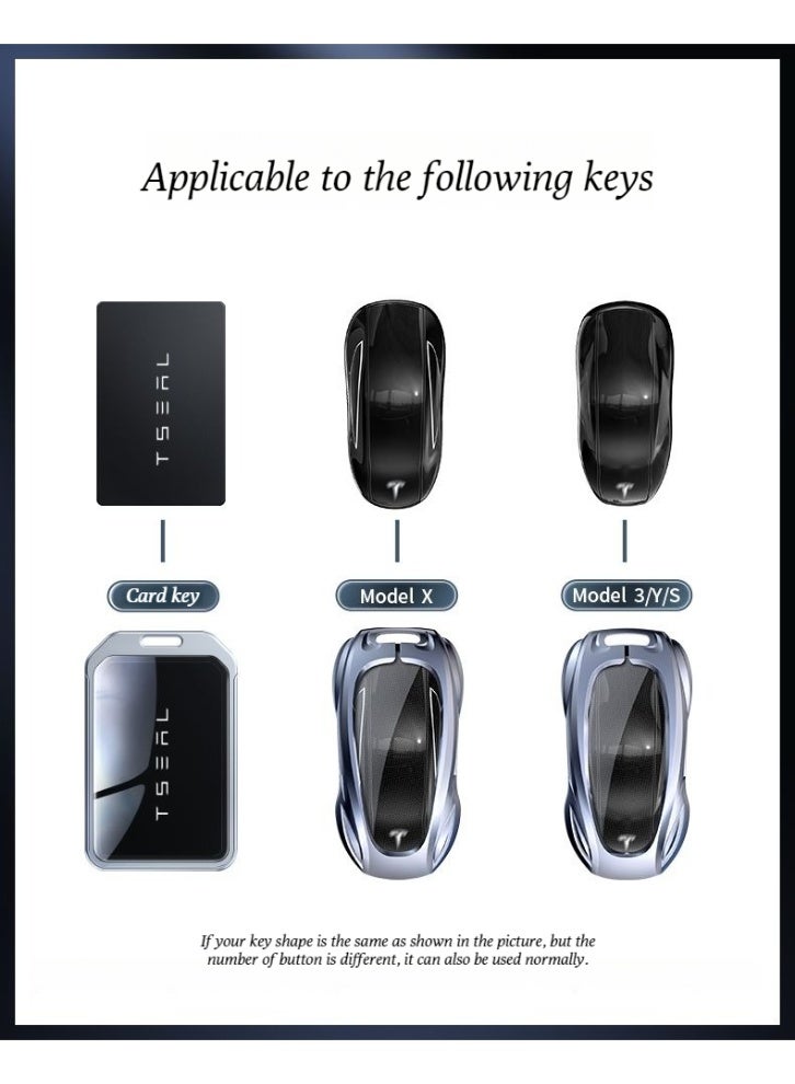 Tesla Suitable for Tesla card keys, model 3_Y_S_X updated version car metal protective cover, high-end car key protective cover - Image 2