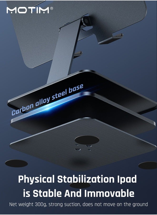 Motim - Tablet Stand Holder for Desk, 360°Rotating Adjustable Aluminum Portable Stand Holder Desktop Foldable Dock Heavy Duty Metal Base iPad Stands Swivel Compatible with iPad 10/9th,iPad Pro 11/12.9 - Image 1
