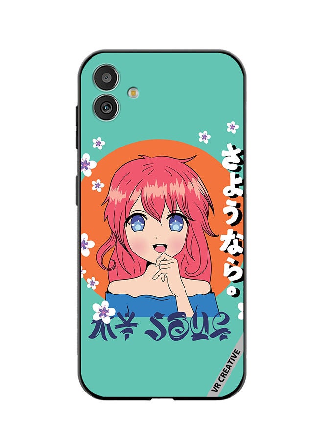 VR CREATIVE Protective Case Cover For Samsung Galaxy M13 5G Japanese Gril Text Means Good Bye Design Multicolour - Image 1