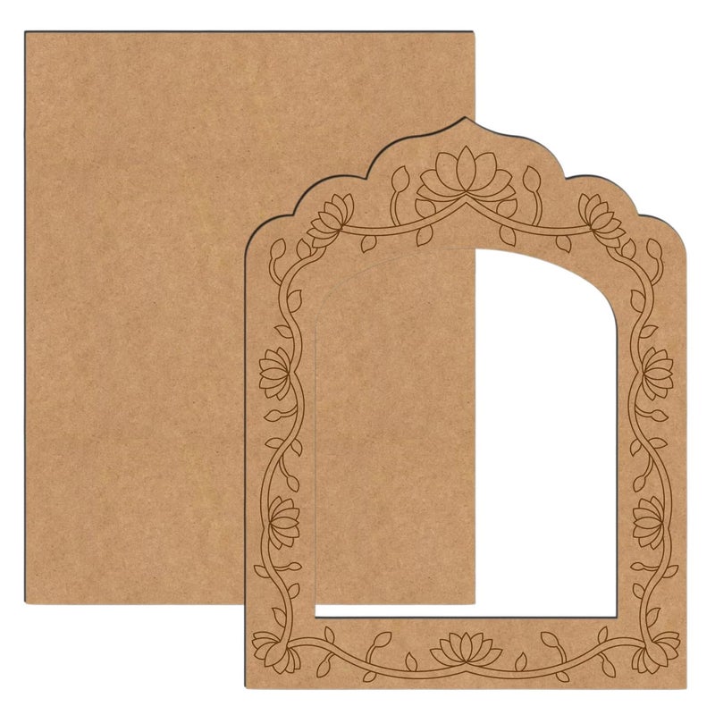 Wrapping Studio MDF Board for Lippan Art - Pre-Marked Lord Shiv Ji Design Cutouts for Craft, Painting, DIY Projects - Eco-Friendly MDF Wood, 12x9 inch, Ideal for Creative Gift Ideas - Image 2